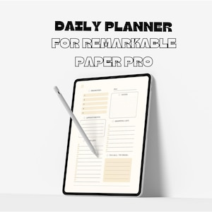 Digital Daily Planner for ReMarkable Paper Pro | 2025 and 2026 Hyperlinked PDF | Productivity Planner