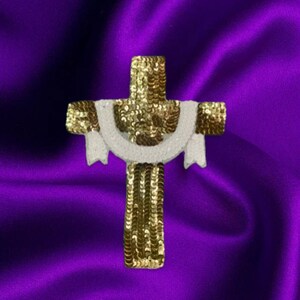 Gold Cross Sequins Patch