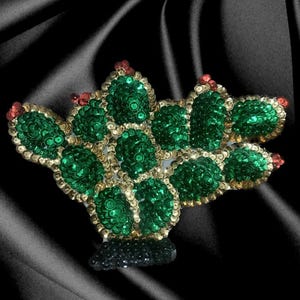 Mexican Nopal Cactus Sequins Patch