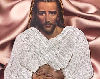 Jesus Sequin Patch: Religious Applique/ Jesucristo Parche (14.5 x 13 inches)