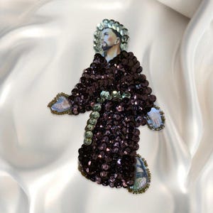 Saint Francis of Assisi Sequin Patch, Religious Sequins Patch, Applique, Sew On, Catholic, Glue On, Lentejuela