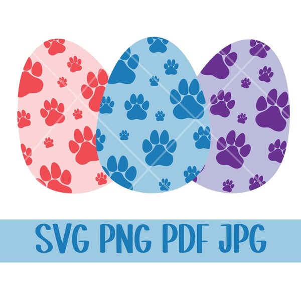 Paw Print Easter Egg SVG, Dog Bandana, Easter Dog, Dog Easter Basket, Easter Dog Shirt, Dog tag, Dog Easter PNG, Dog Easter SVG