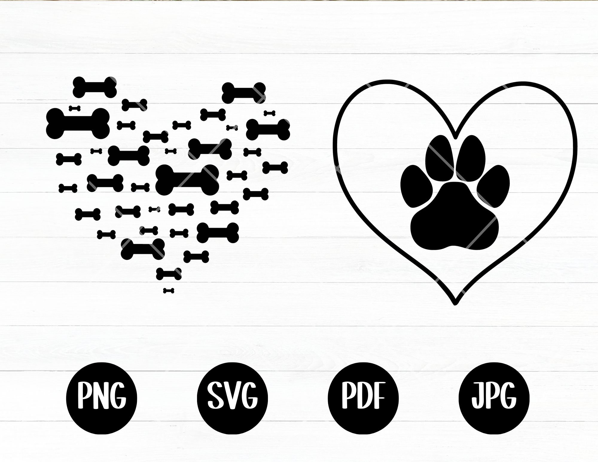 Heart Paw Print SVG, Paw Print Svg, Dog Paw Svg, Paw Svg, Dog Lover, Png, Svg, Pdf, Jpg