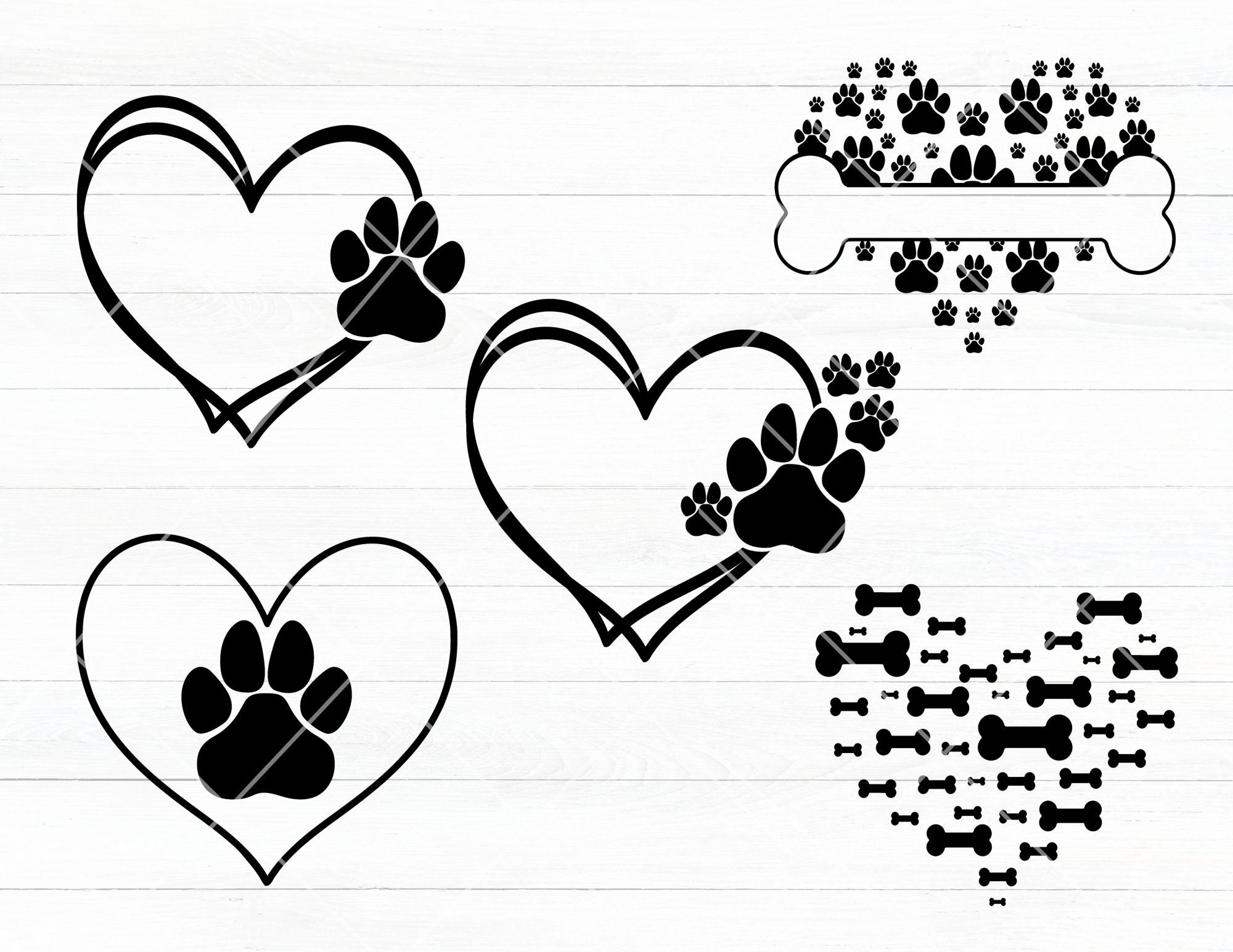 Heart Paw Print SVG, Paw Print Svg, Dog Paw Svg, Paw Svg, Dog Lover, Png, Svg, Pdf, Jpg