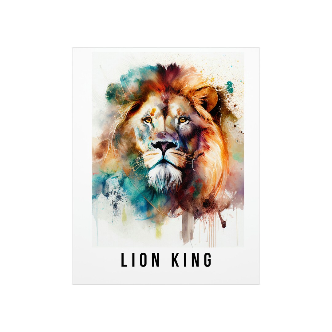 African Lion Art Print African Lion Digital Painting Wall Art Etsy