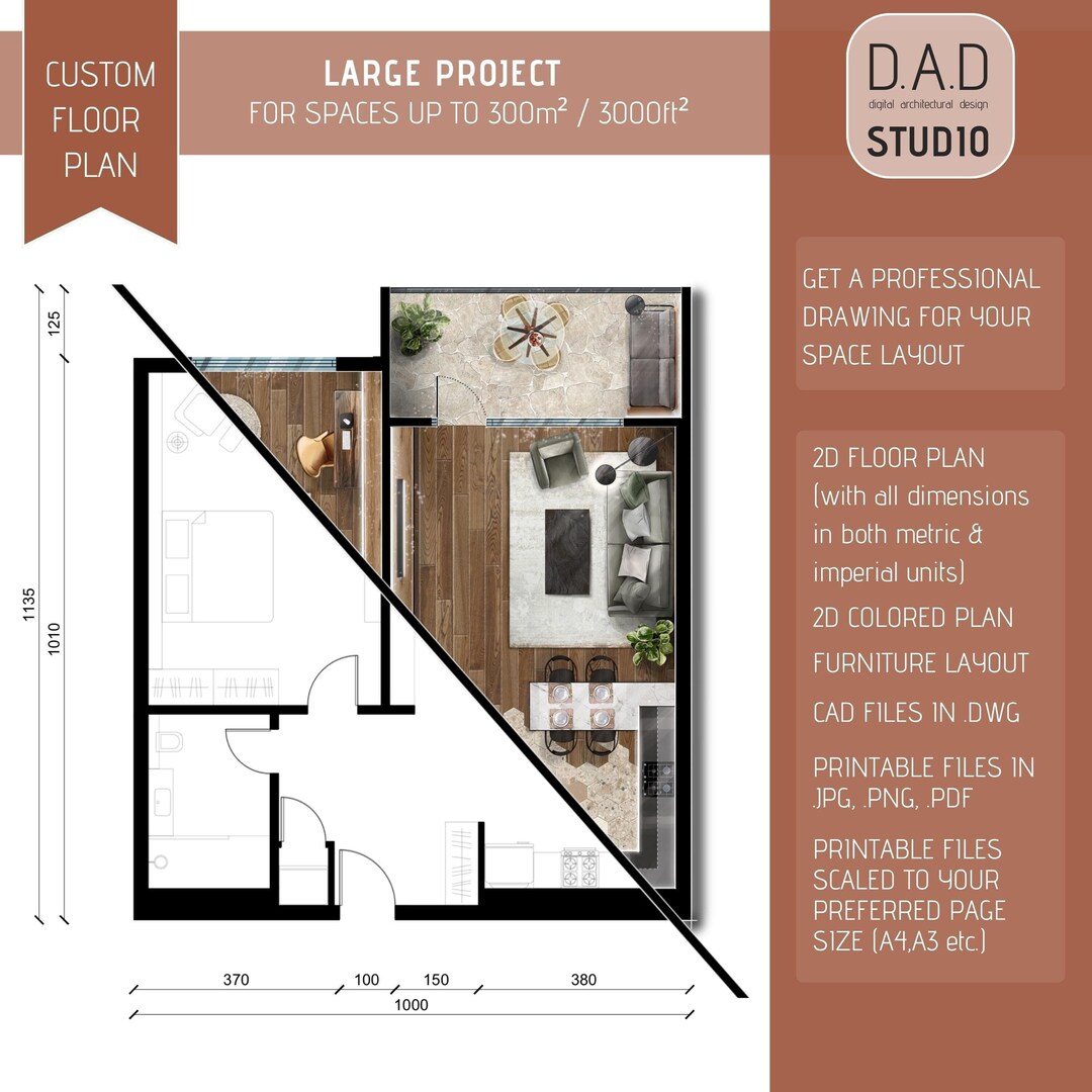 Custom Floor Plan Design| Layout 2D Plan Design| 2D Colored Plan ...