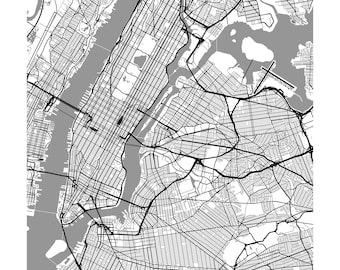 Minimalist New York City Map Art: Modern Wall Decor (Digital Download)