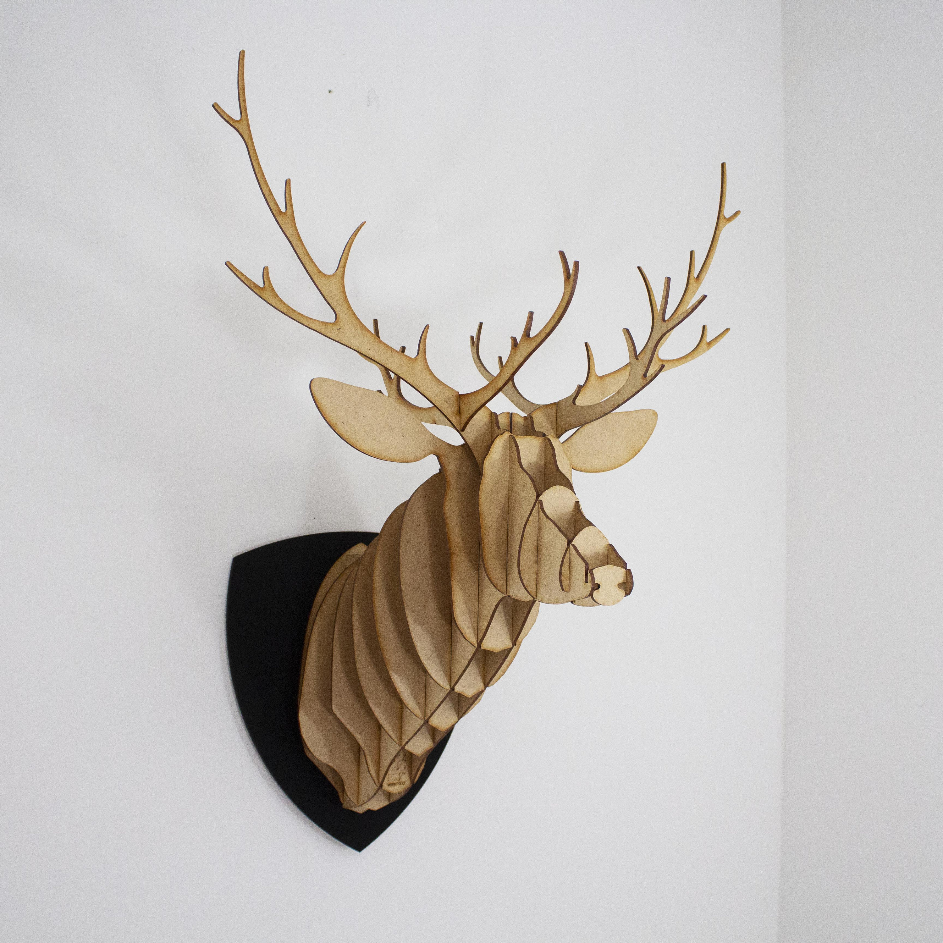 3D Wooden Animal Puzzle Head, Deer Head MDF Wood, Animal Head Puzzle