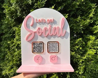 Acrylic QR Code Stand: Social Media Display for Small Business