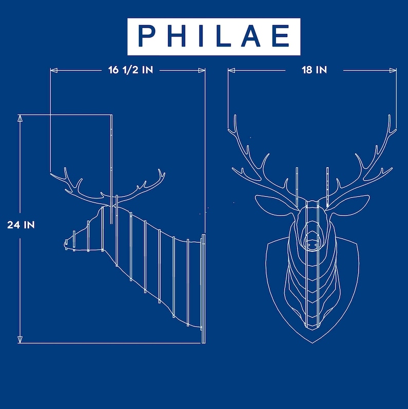 3D Wooden Animal Puzzle Head, Deer Head MDF Wood, Animal Head Puzzle