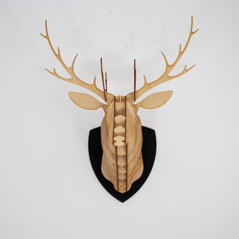 3D Wooden Animal Puzzle Head, Deer Head MDF Wood, Animal Head Puzzle