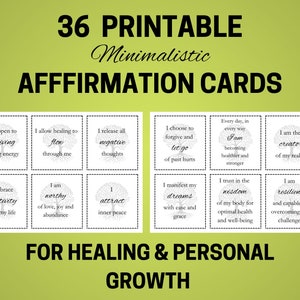 Affirmationskarten zum Ausdrucken, Heilung und persönliches Wachstum Affirmationskarten PDF, Heilungsreise, Wachstum und Transformation, Selbstliebekarten