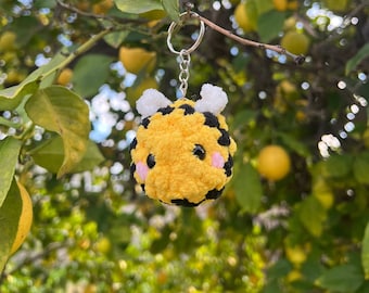 Porte-clés abeille au crochet