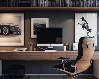 Modern Home Office Zoom Background: Realistic Virtual Backdrop (Digital Download)