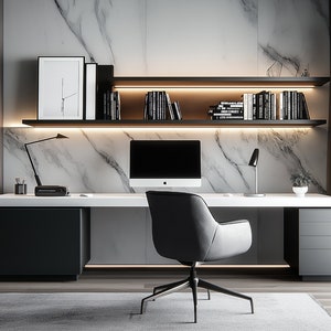 Modern Home Office Background | Realistic Zoom Background | Professional Virtual Background for Zoom/Microsoft Teams/Skype/Google Meet