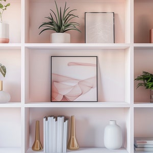Pink Boho Chic Shelves Background | Home Shelving Background | Professional Virtual Background for Zoom/Microsoft Teams/Skype/Google Meet