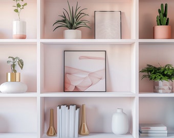 Pink Boho Shelves Virtual Background (Digital Download)