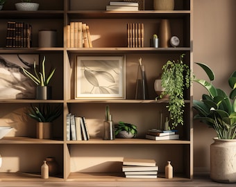 Modern Shelving Virtual Background: Home Office Decor (Digital Download)