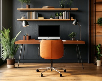 Modern Home Office Zoom Background: Professional Virtual Backdrop (Digital Download)