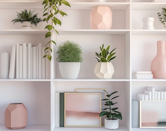 Pink Shelves Virtual Background: Boho Chic Home Decor (Digital Download)