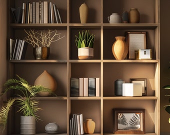 Modern Shelving Virtual Background: Home Office Zoom Backdrop (Digital Download)