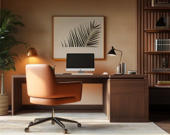 Modern Home Office Zoom Background: Professional Virtual Backdrop (Digital Download)