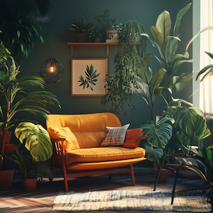 Realistic Home Office Background | Zoom Background with Plants | Professional Virtual Background for Zoom/Microsoft Teams/Skype/Google Meet