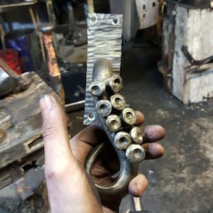 XL Tentacle Door Handle, Hand Forged