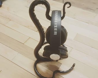 Kraken Tentacle Headphone Stand, Hand Forged