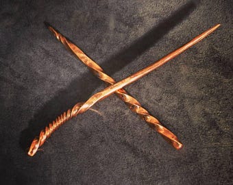 Copper Seeress Wand, Hand Forged by Traditional Blacksmith