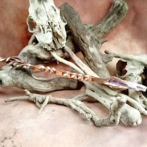 Copper and Amethyst Master Wand, Hand Forged by Blacksmith