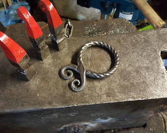 Troll Cross Viking Pendant Necklace, Hand forged in Iron by Traditional Blacksmith