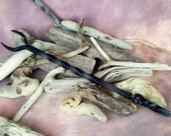 Hand forged rubiks twist BBQ and fire fork