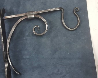 Classical Hanging Basket Bracket Mount, Hand Forged by Blacksmith