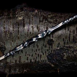 Sorcerer&#39;s Wave Iron Wand, Hand Forged
