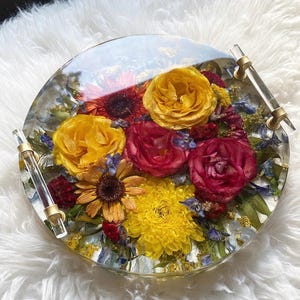Wedding floral  Preservation, Flower Preservation, 12-inch round Tray, Wedding Bouquet Preservation