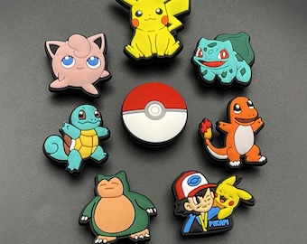Pingentes para Tamancos com Tema Poke Pika - Unissex - PVC e Borracha
