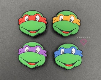 Schildkröte Kroko Anhänger - Schuhanhänger für Foam Clogs - PVC Gummi mit hinterem Knopfclip