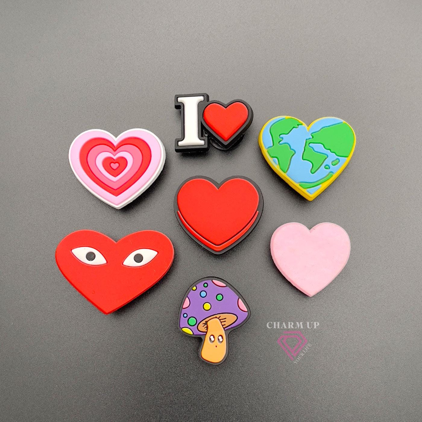 Heart croc charm sale