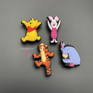 Bear Cartoon Croc Charms - for Shoes Clogs Shoes Sandals with Holes - Winnie Themed Set Bundle or Individual