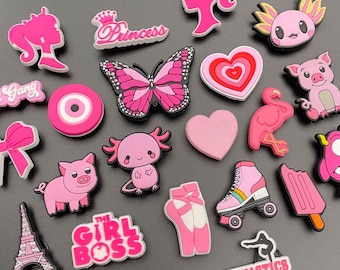Zuecos rosas: más de 30 diseños de zuecos bonitos para niñas, mujeres y niños. Regalo de flamenco, mariposa y princesa.