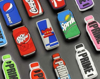 Ciondoli per zoccoli per bevande analcoliche - Ciondoli per scarpe per zoccoli in schiuma - Gomma PVC con clip a bottone posteriore