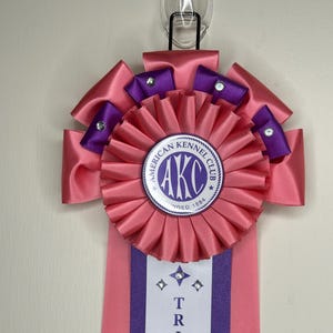 Personalized Ruffle Rosette Award Ribbon: Custom Pet Show Prize
