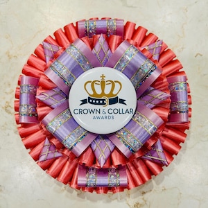 Personalized Pet Award Ribbon: 6.5&quot; Rosette, 17&quot; Streamer, Custom Photo