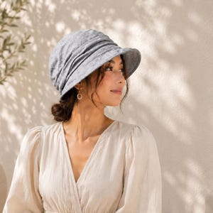 Cotton Linen Octagonal Bucket Hat for Women | Japanese Elegant Sun Cap | Summer UV Protection Wrinkled Texture Travel Hat