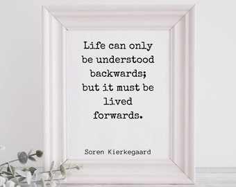 Danish Soren Kierkegaard Quote Print Life Can Only Be - Etsy
