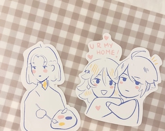 Genshin Impact Cute Pastel Stickers Albedo Haikaveh