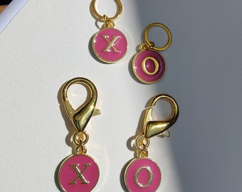 XOXO Enamel Stitch Marker, Progress Keeper for Knitting and Crochet