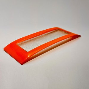 Fused Glass  Plate, Handmade Artistic Tray, Glass Plate with Colored Rim, Transparent Glass Tray For Salad, Sushi Tray, Glass Serving Plate