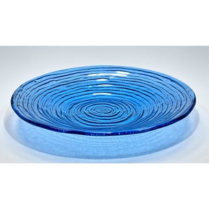 Fused Glass Plate, Handmade Modern Design Plate, Blue, Black, Green Glass Plate For Meal, Transparent Glass Plate For Salad,  Gifts for Mom